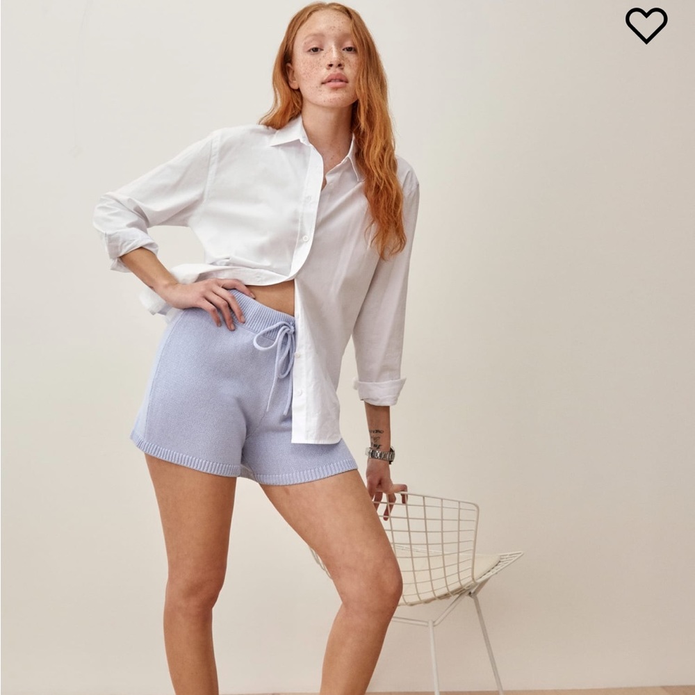 Reformation Pepe Knit Short in Sky Blue NWT Med